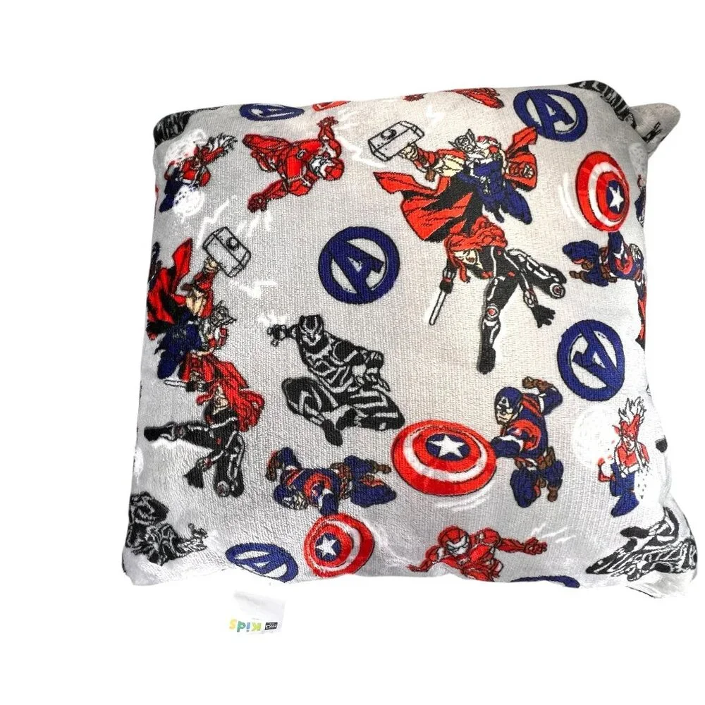 Marvel Avengers Superhero Pillow Set of 2 16 inch Square Plush Gray Red Black